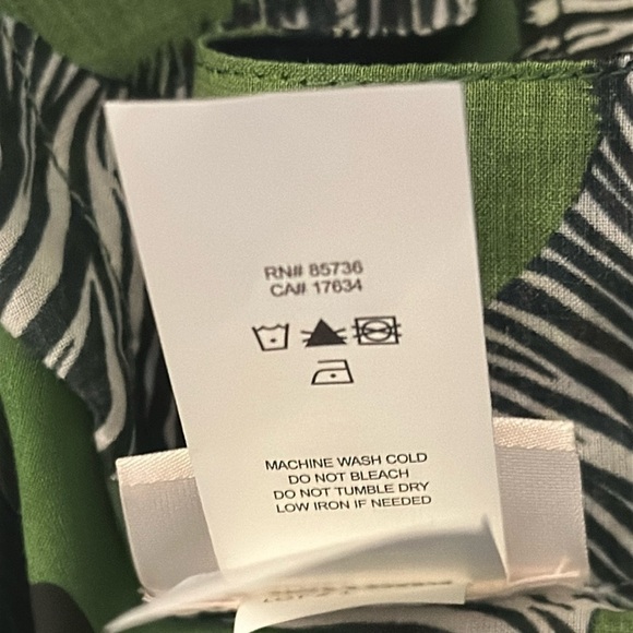 NWT Kate Spade Women’s Tunic Cover Up Zebra Green Black Tie Front Sz Small Chic - Picture 12 of 12